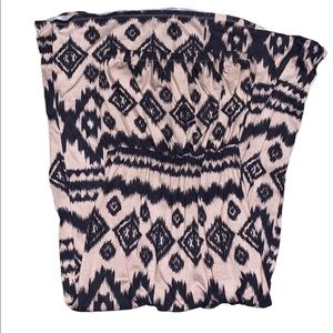 Almost Famous Strapless Maxi Dress Black Tribal Print Size Large